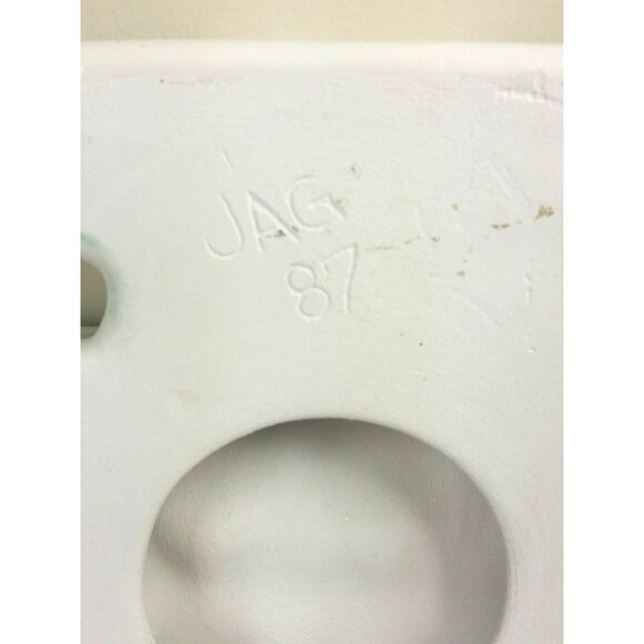 Vintage Christmas Pottery House Wall Decor Ceramic Decor Green Artist Signed - Picture 4 of 6